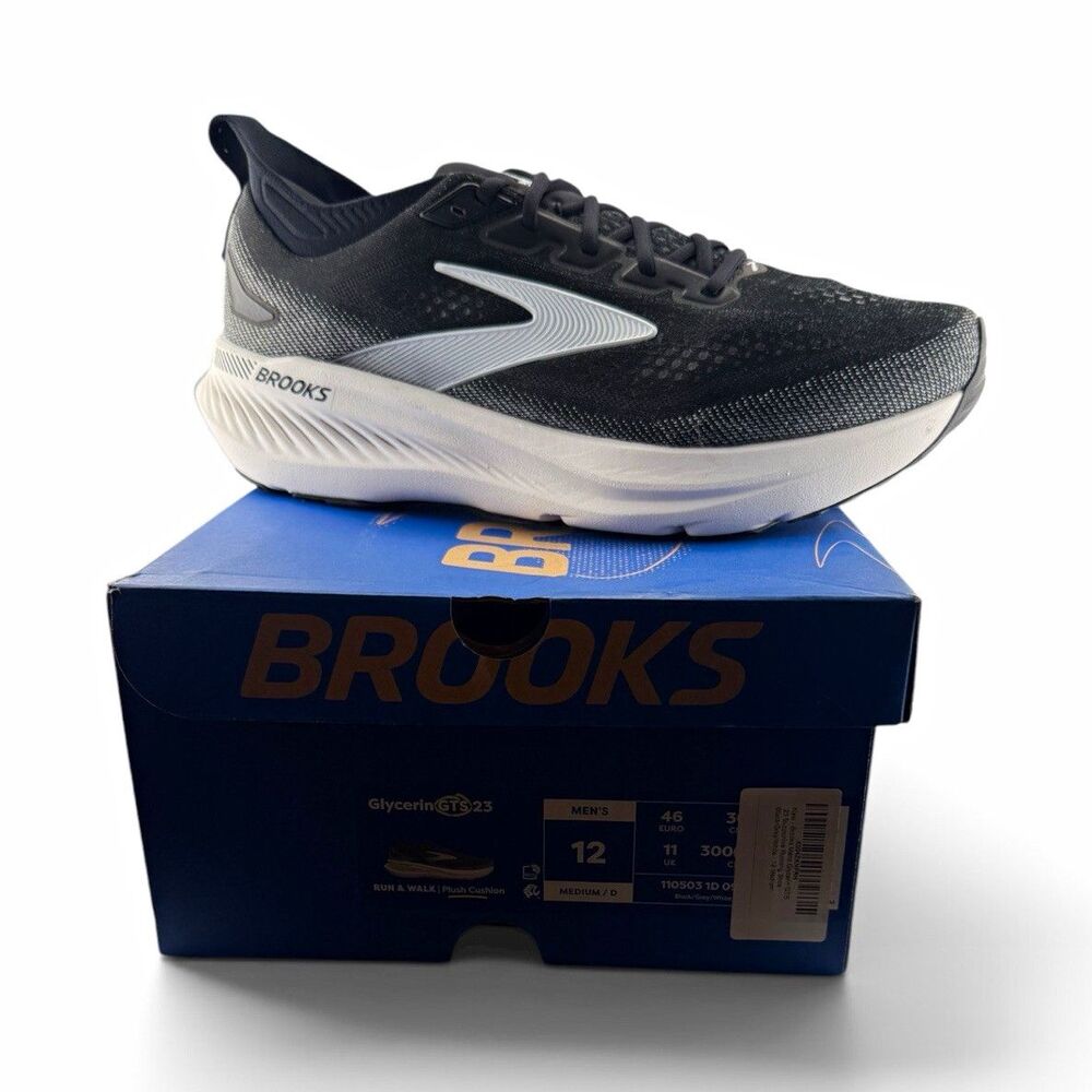 Brooks Glycerin GTS 23 Men’s 12 D Black Grey Running Shoes 110503 New